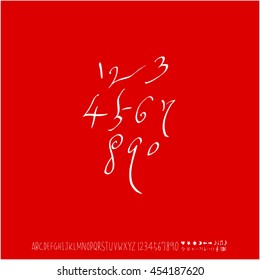 Alphabet & number / handwriting - vector