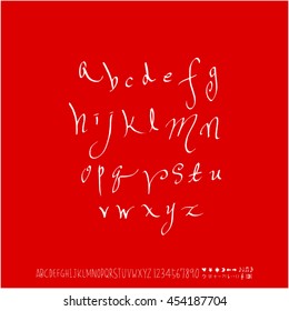 Alphabet & number / handwriting - vector