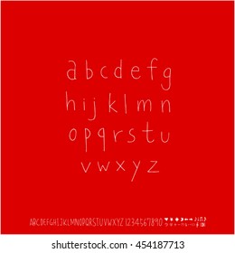 Alphabet & number / handwriting - vector