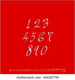 Alphabet & number / handwriting - vector