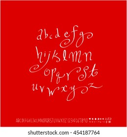 Alphabet & number / handwriting - vector