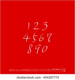 Alphabet & number / handwriting - vector