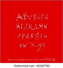 Alphabet & number / handwriting - vector
