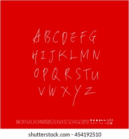 Alphabet & number / handwriting - vector