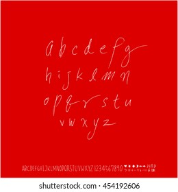 Alphabet & number / handwriting - vector