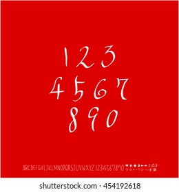 Alphabet & number / handwriting - vector