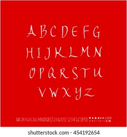 Alphabet & number / handwriting - vector