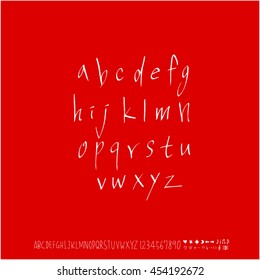 Alphabet & number / handwriting - vector