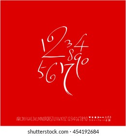 Alphabet & number / handwriting - vector