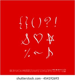 Alphabet & number / handwriting - vector