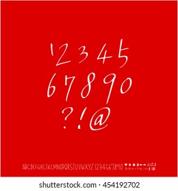 Alphabet & number / handwriting - vector