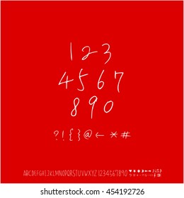 Alphabet & number / handwriting - vector