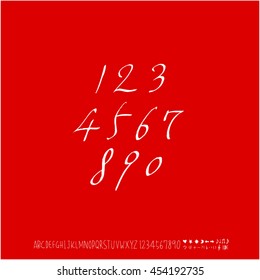 Alphabet & number / handwriting - vector