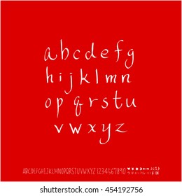 Alphabet & number / handwriting - vector