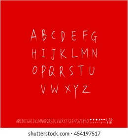 Alphabet & number / handwriting - vector