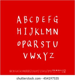 Alphabet & number / handwriting - vector
