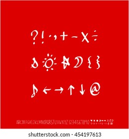 Alphabet & number / handwriting - vector