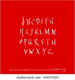Alphabet & number / handwriting - vector