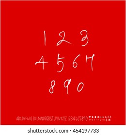 Alphabet & number / handwriting - vector