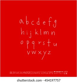 Alphabet & number / handwriting - vector