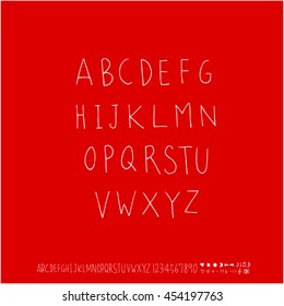 Alphabet & number / handwriting - vector