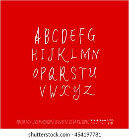 Alphabet & number / handwriting - vector