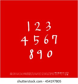 Alphabet & number / handwriting - vector