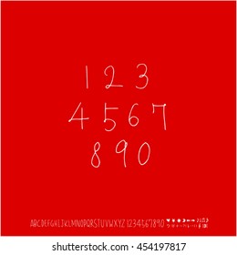 Alphabet & number / handwriting - vector