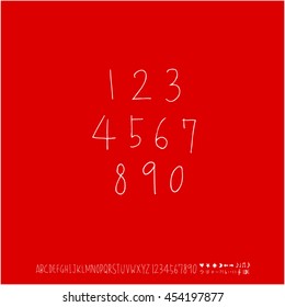 Alphabet & number / handwriting - vector
