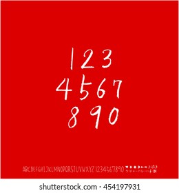 Alphabet & number / handwriting - vector
