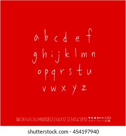 Alphabet & number / handwriting - vector