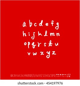 Alphabet & number / handwriting - vector