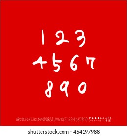 Alphabet & number / handwriting - vector
