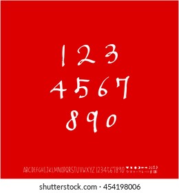 Alphabet & number / handwriting - vector