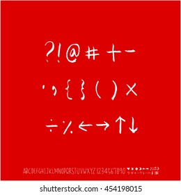 Alphabet & number / handwriting - vector