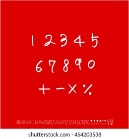 Alphabet & number / handwriting - vector