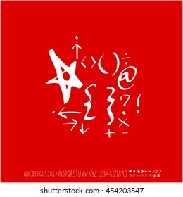 Alphabet & number / handwriting - vector