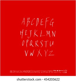 Alphabet & number / handwriting - vector