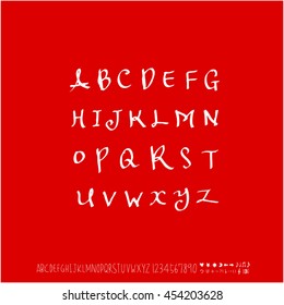 Alphabet & number / handwriting - vector