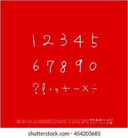 Alphabet & number / handwriting - vector