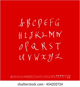 Alphabet & number / handwriting - vector