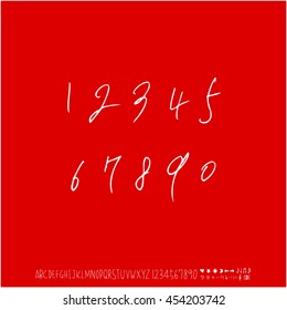 Alphabet & number / handwriting - vector