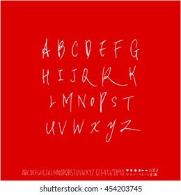 Alphabet & number / handwriting - vector