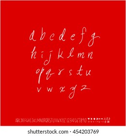 Alphabet & number / handwriting - vector