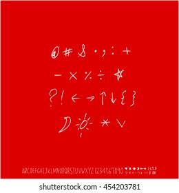 Alphabet & number / handwriting - vector