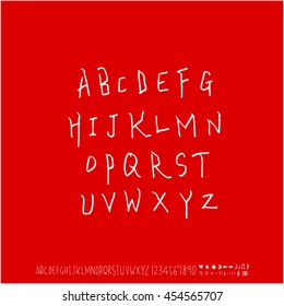 Alphabet & number / handwriting - vector