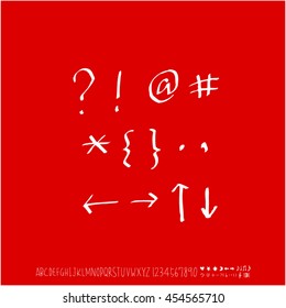 Alphabet & number / handwriting - vector