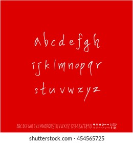 Alphabet & number / handwriting - vector