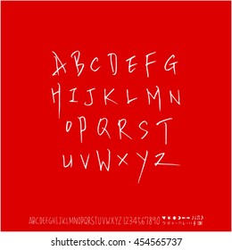 Alphabet & number / handwriting - vector