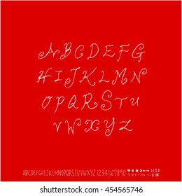 Alphabet & number / handwriting - vector
